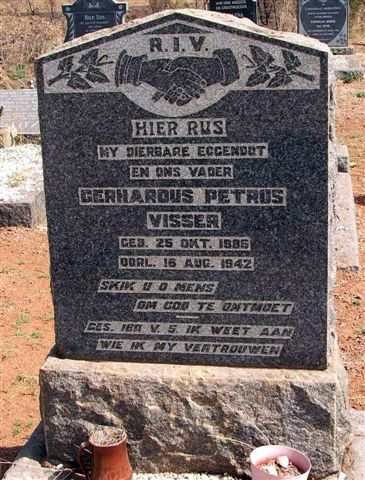 VISSER Gerhardus Petrus 1886-1942