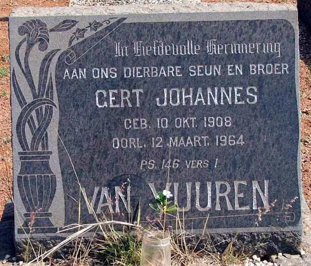 VUUREN Gert Johannes, van 1908-1964
