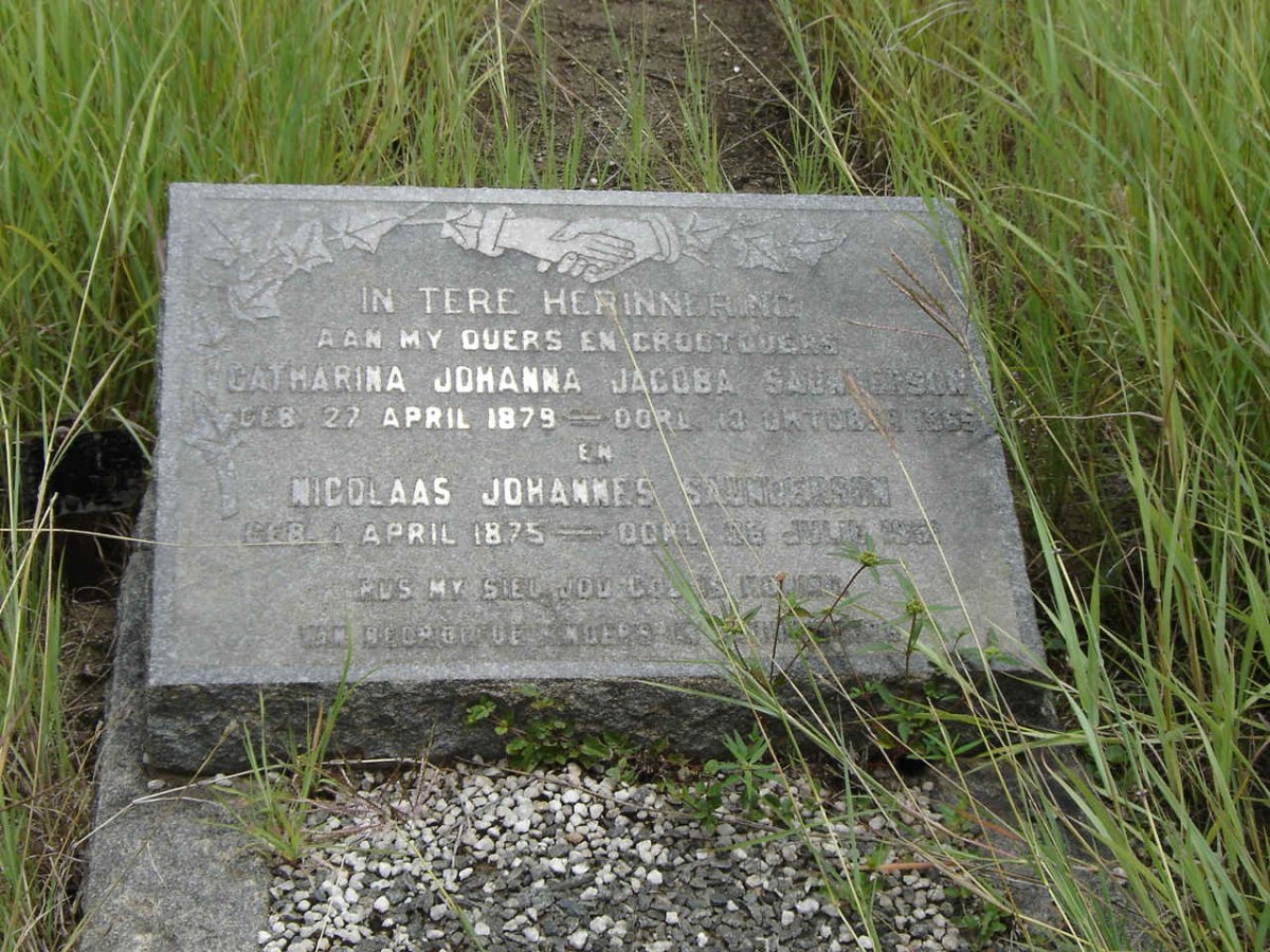 SAUNDERSON Nicolaas Johannes 1875-19?? &amp; Catharina Johanna Jacoba 1879-1965