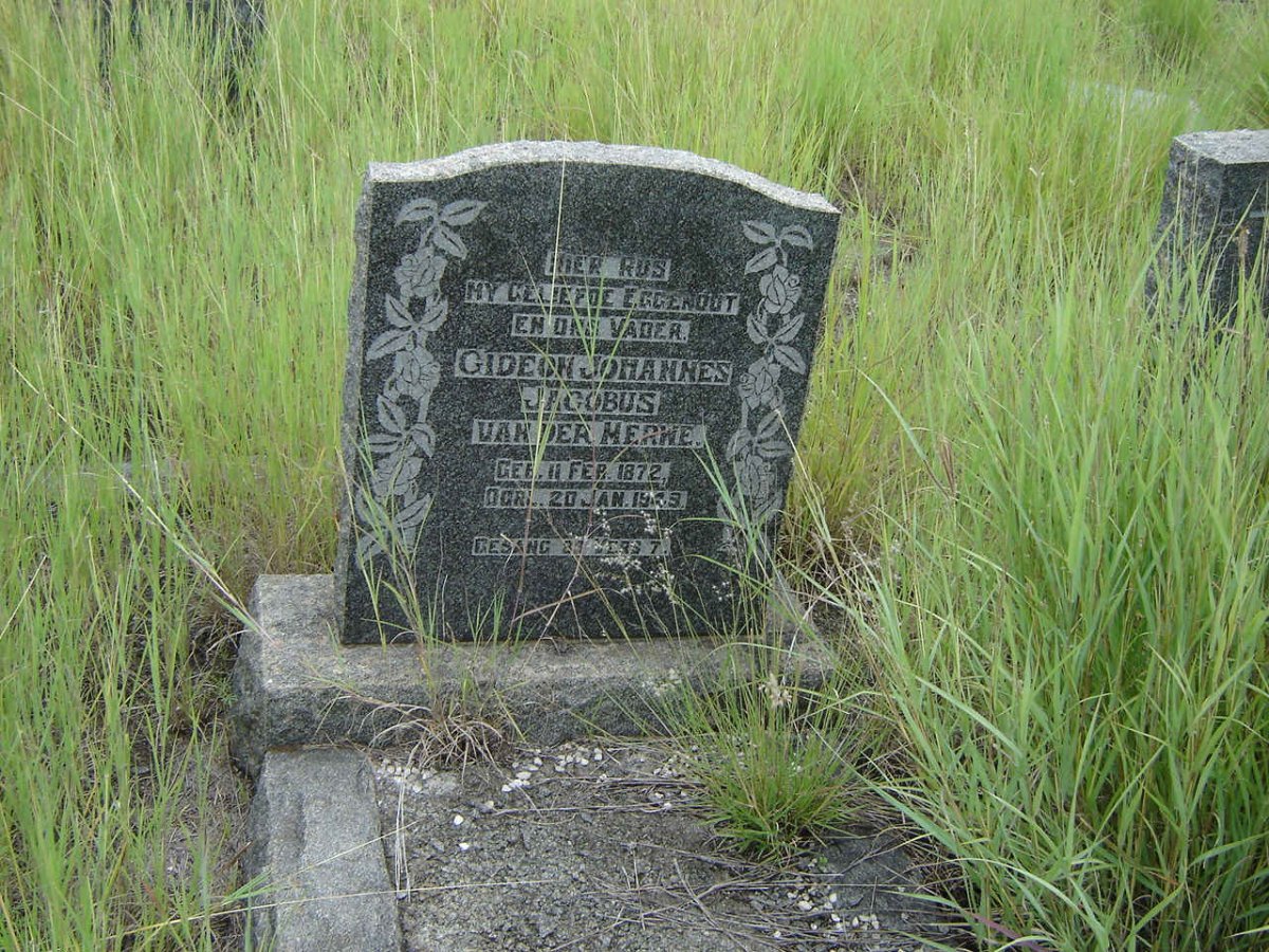 MERWE Gideon Johannes Jacobus, van der 1872 1943