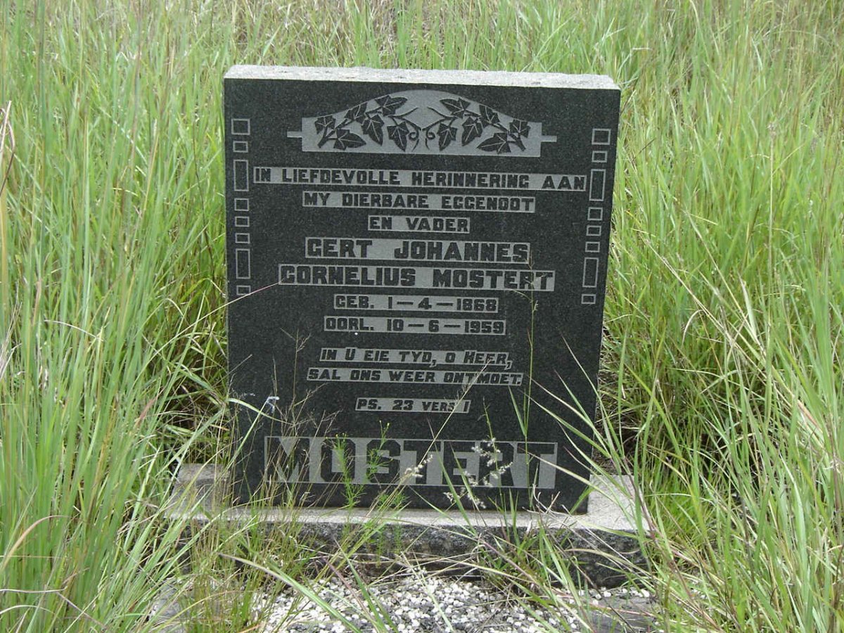 MOSTERT Gert Johannes Cornelius 1868-1959