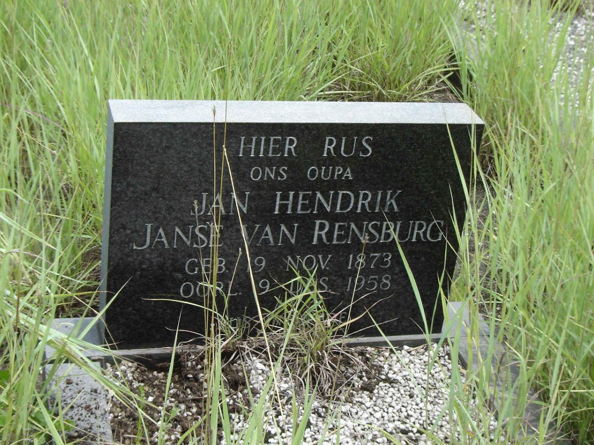 RENSBURG Jan Hendrik, Janse van 1873-1958