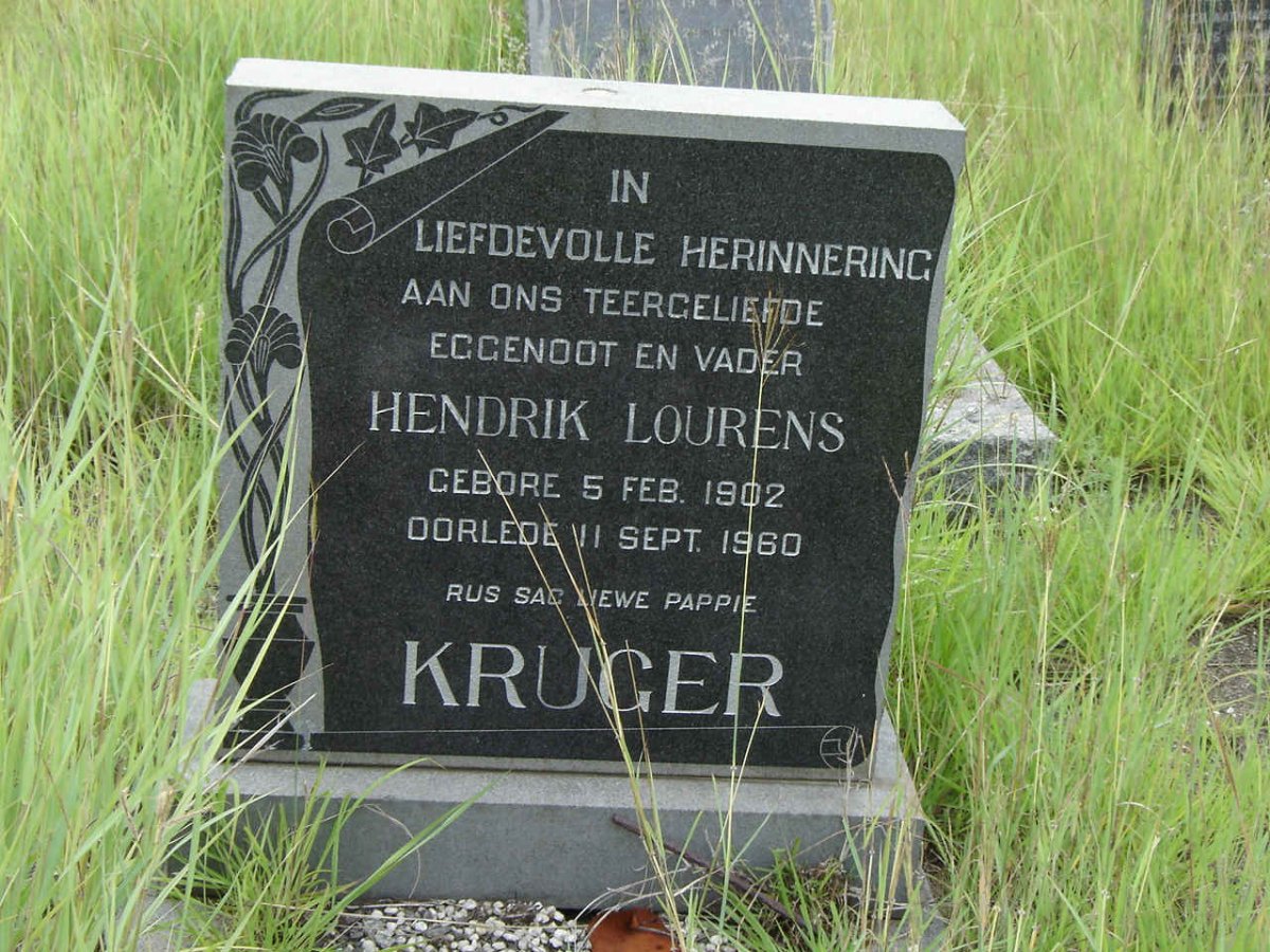 KRUGER Hendrik Lourens 1902-1960