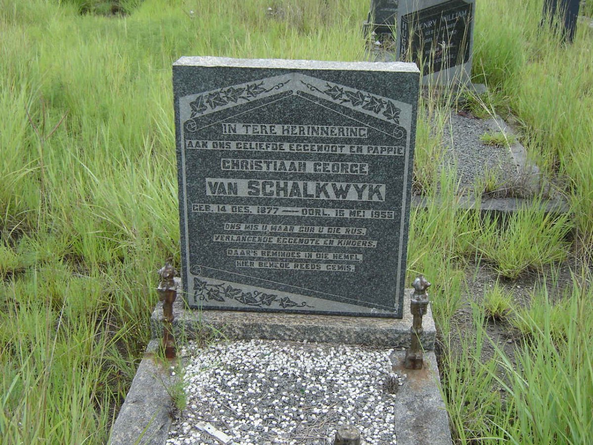 SCHALKWYK Christiaan George, van 1877-1955