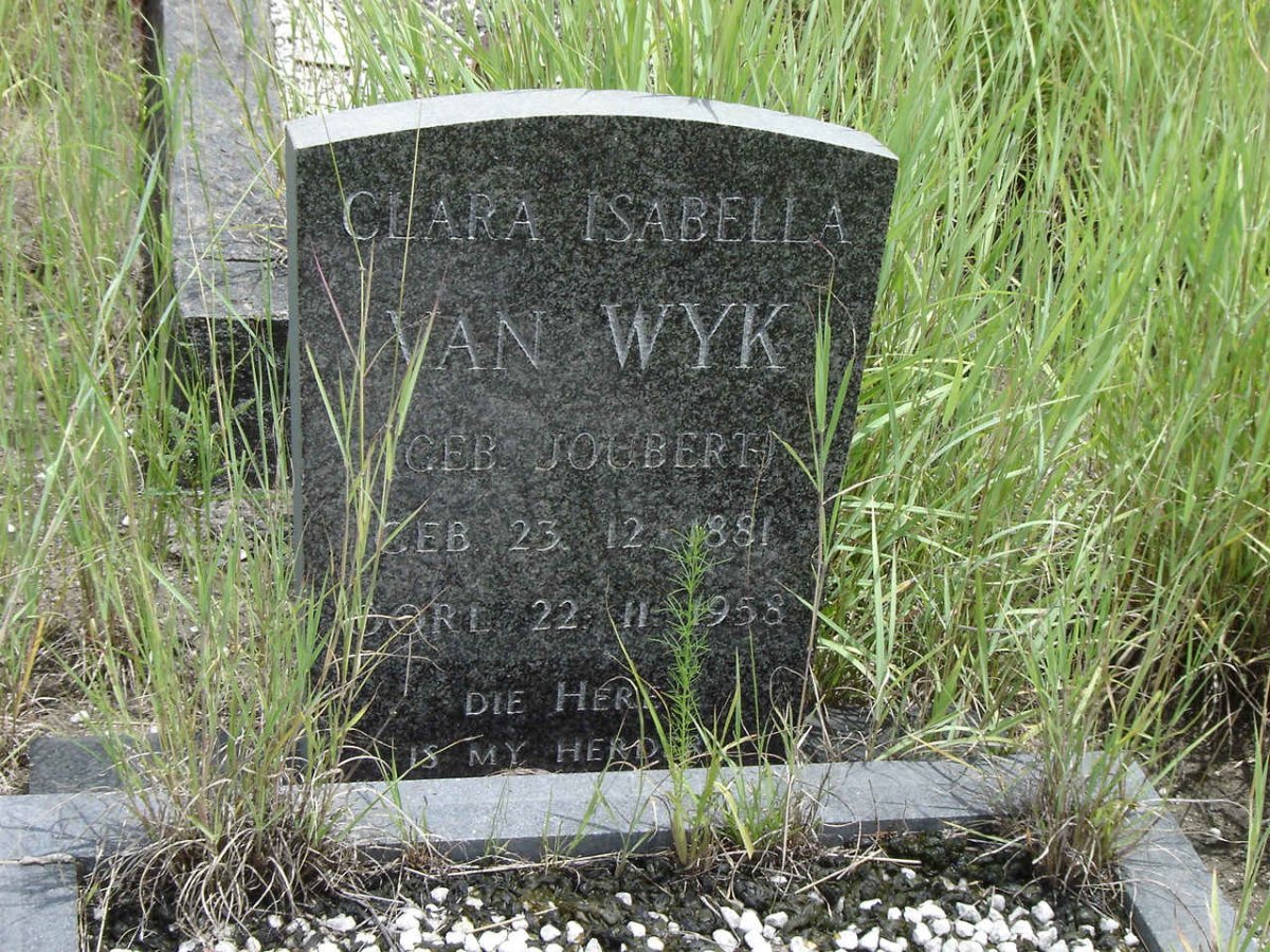 WYK Clara Isabella, van nee JOUBERT 1881-1958