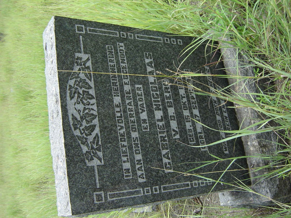 BERG Gabriel Nicolaas, v.d. 186?-19??