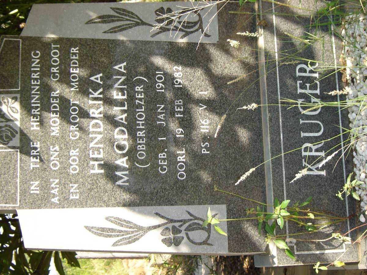 KRUGER Hendrika Magdalena nee OBERHOLZER 1901-1982