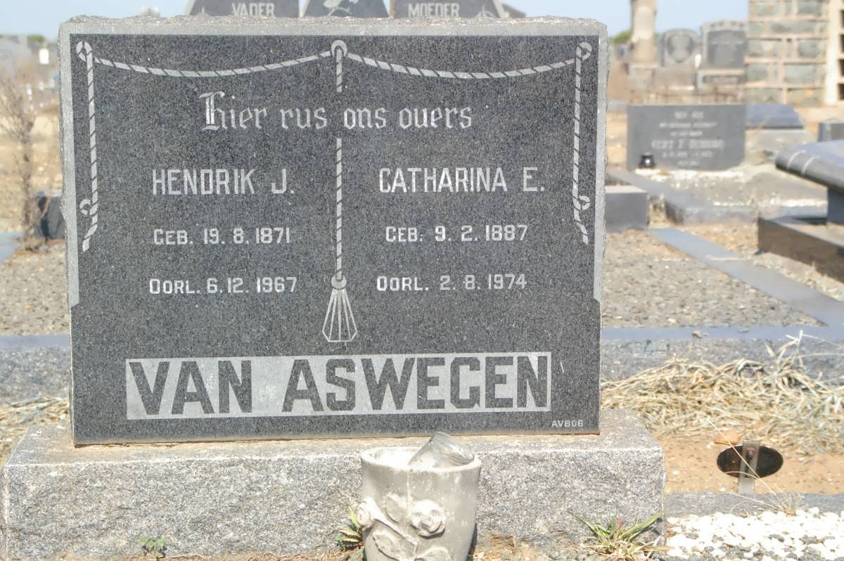 ASWEGEN Hendrik J., van 1871-1967 &amp; Catharina E. 1887-1974