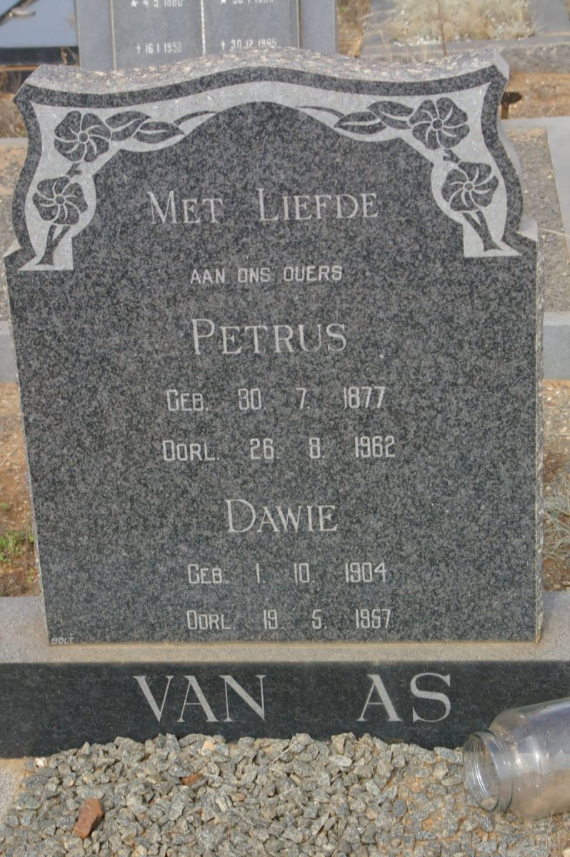 AS Petrus, van 1877-1962 :: VAN AS Dawie 1904-1957