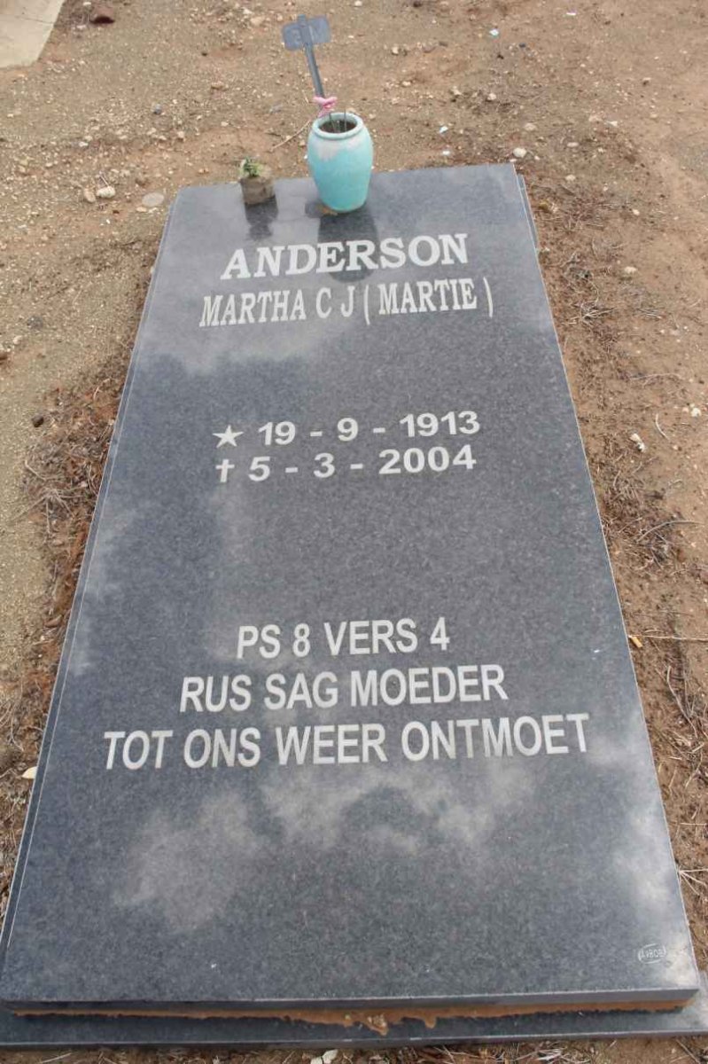 ANDERSON Martha C.J. 1913-2004