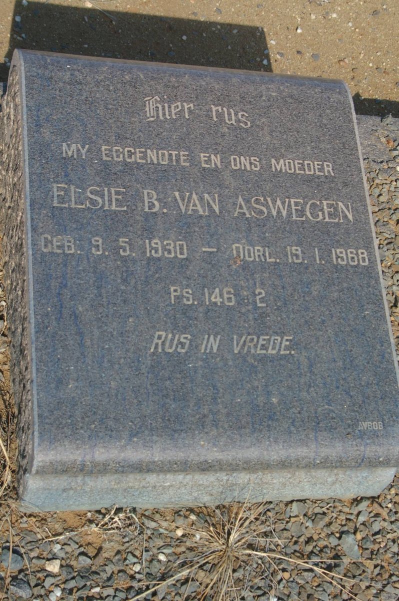 ASWEGEN Elsie B., van 1930-1968