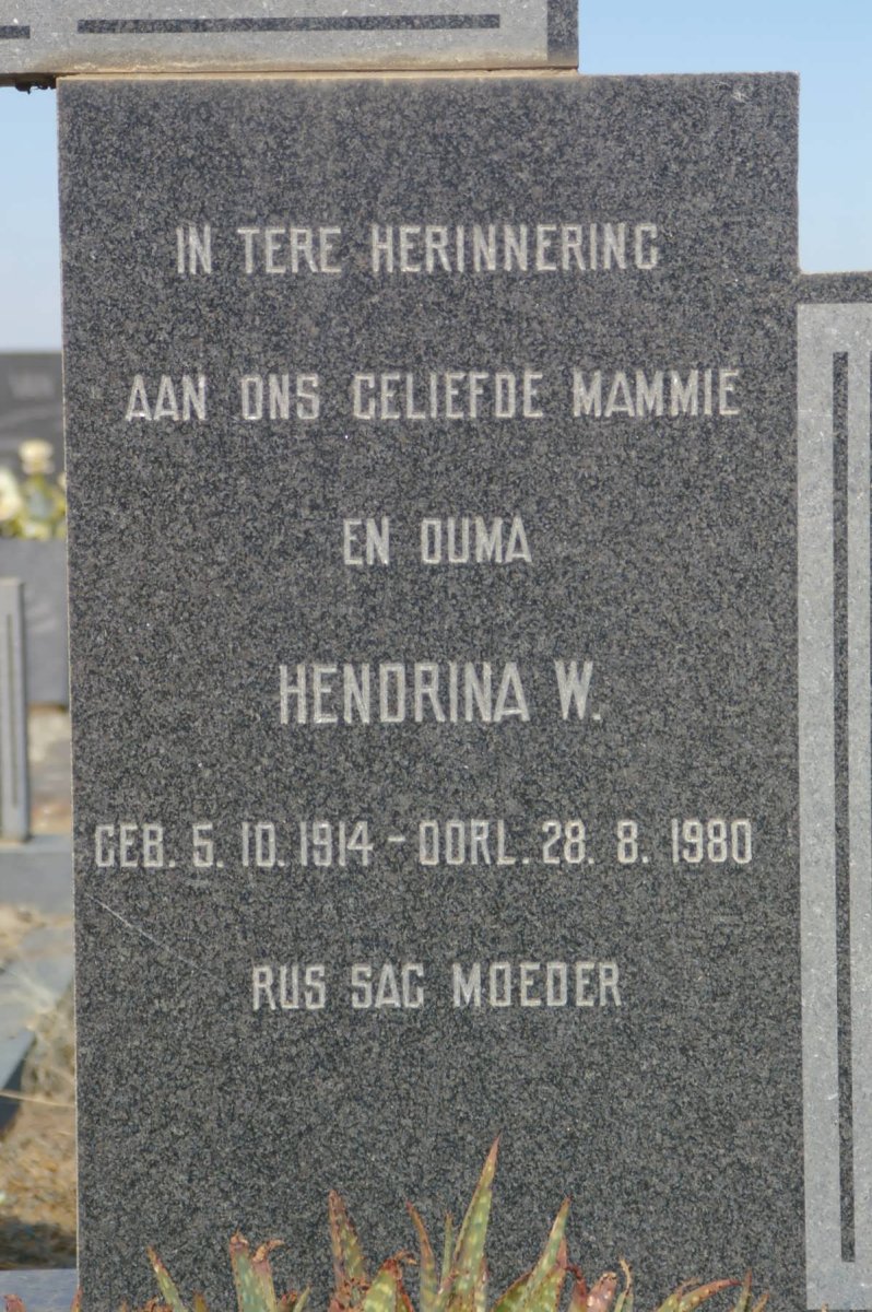ANNANDALE Hendrina W. 1914-1980