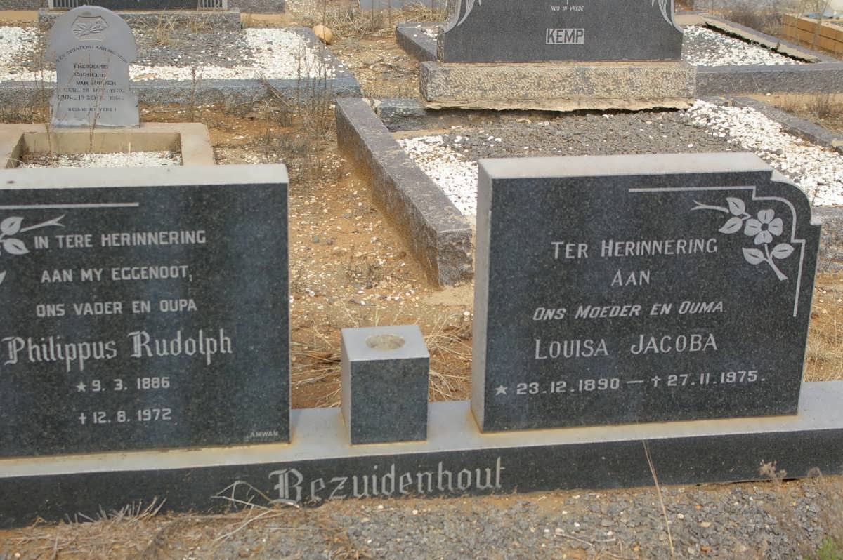 BEZUIDENHOUT Philippus Rudolph 1886-1972 &amp; Louisa Jacoba 1890-1975