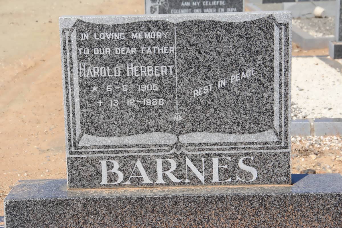 BARNES Harold Herbert 1905-1986