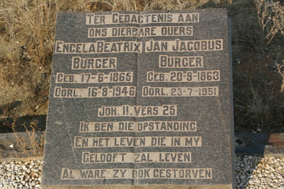 BURGER Jan Jacobus 1863-1951 &amp; Engela Beatrix 1865-1946