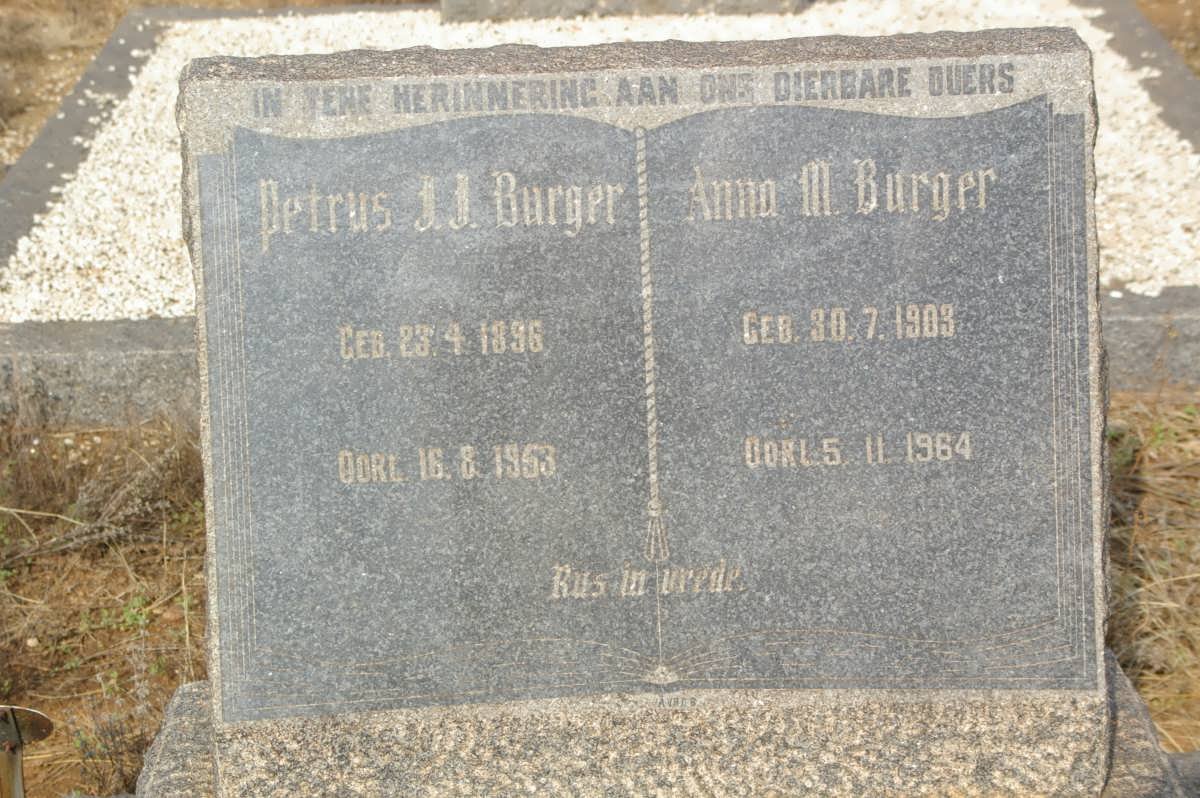 BURGER Petrus J.J. 1896-1953 &amp; Anna M. 1903-1964