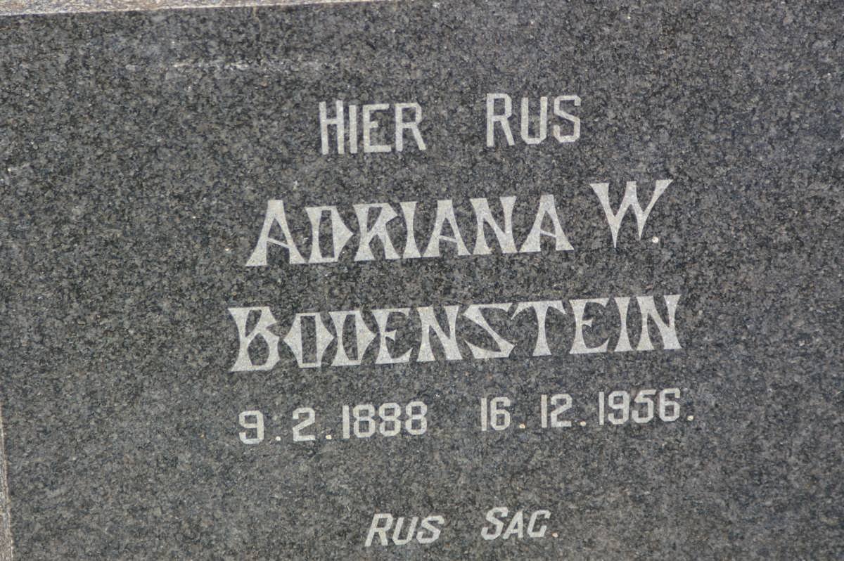 BODENSTEIN Adriana W. 1888-1956