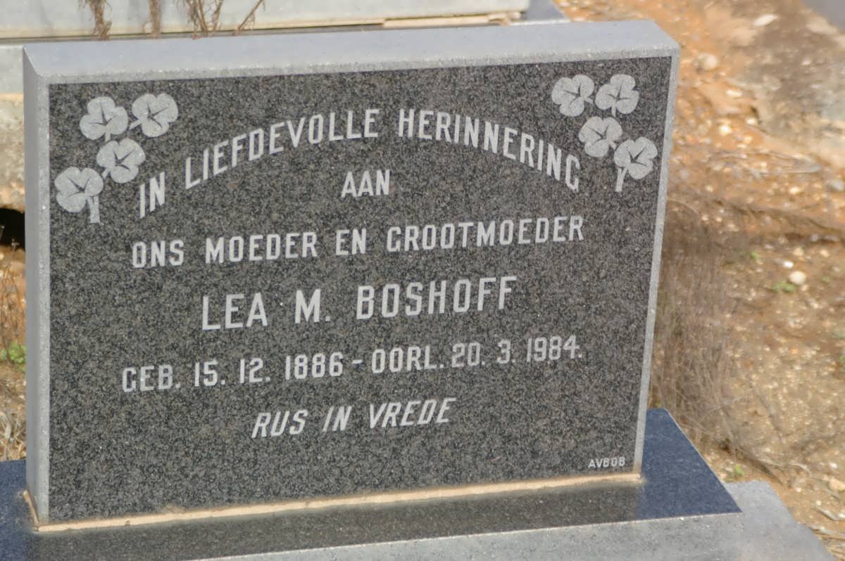 BOSHOFF Lea M. 1886-1984