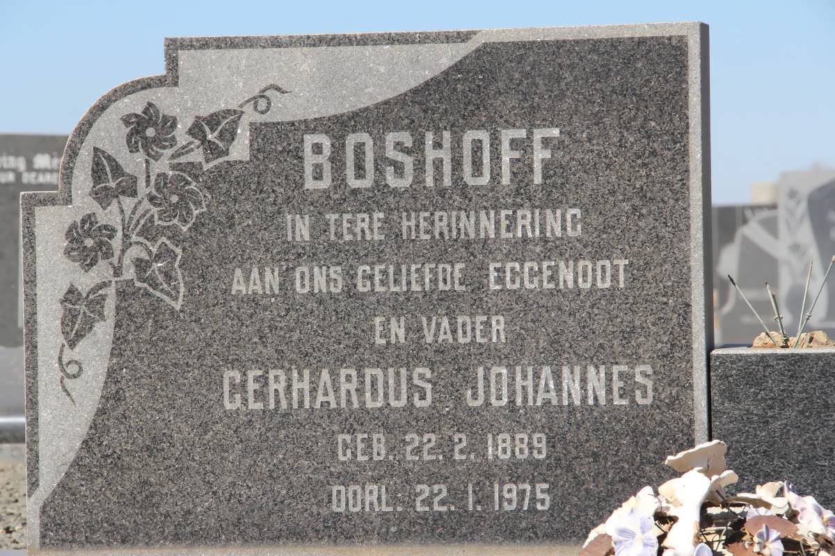 BOSHOFF Gerhardus Johannes 1889-1975