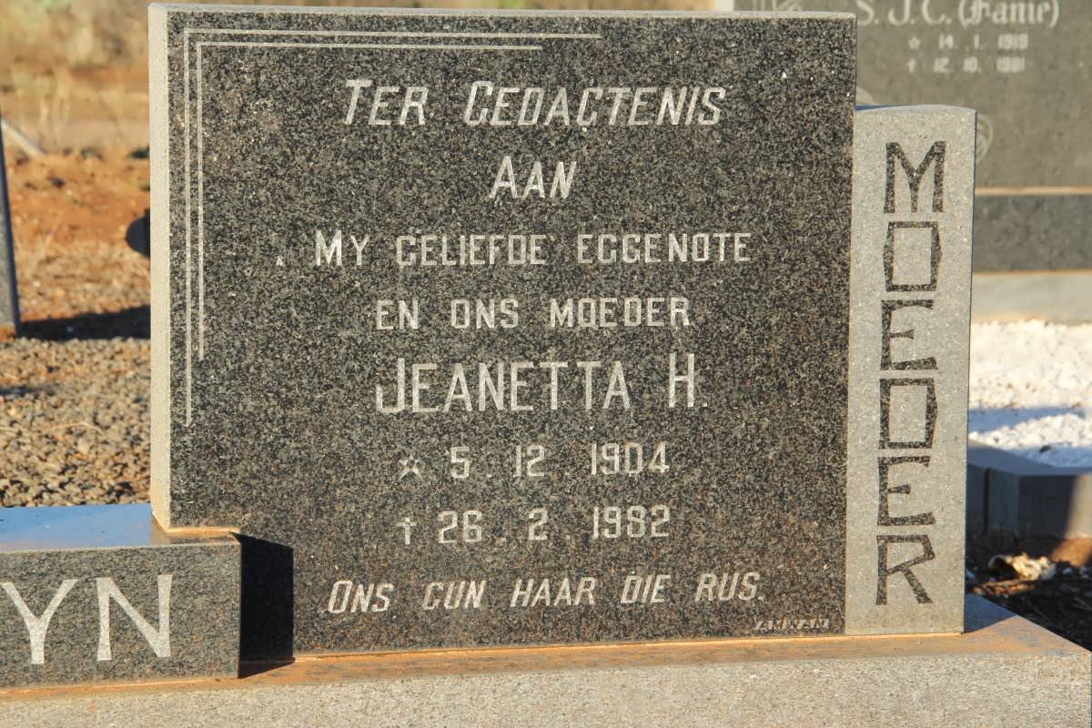 BRUYN Jeanetta H., de 1904-1992