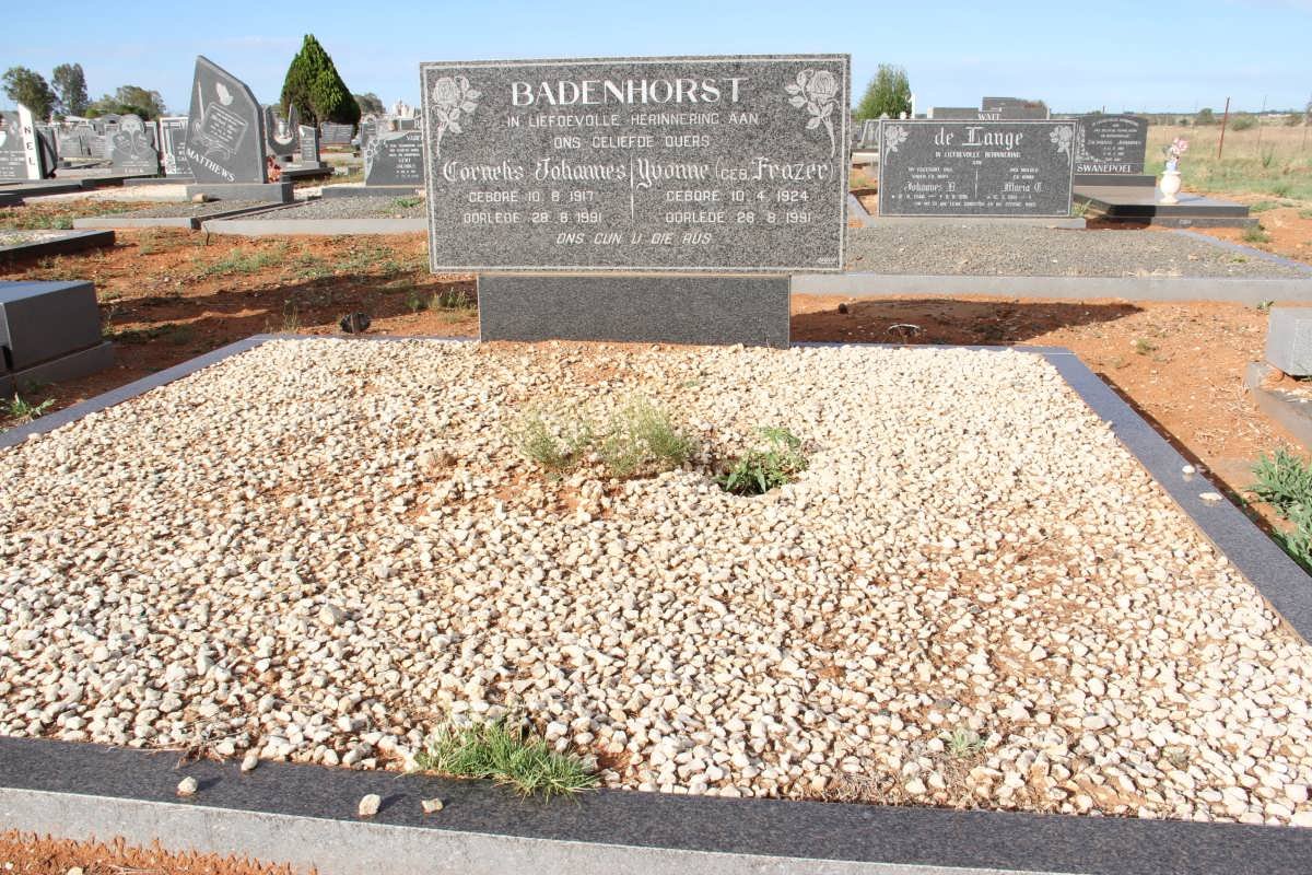 BADENHORST Cornelis Johannes 1917-1991 &amp; Yvonne FRAZER 1924-1991
