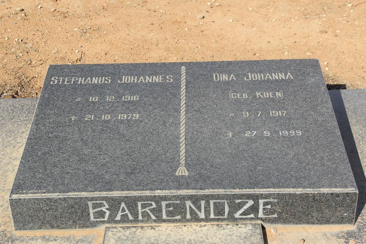 BARENDZE Stephanus Johannes 1916-1979 &amp; Dina Johanna KOEN 1917-1999