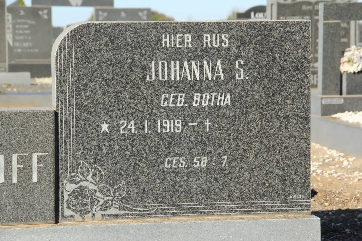 BOSHOFF Johanna S. nee BOTHA 1919-