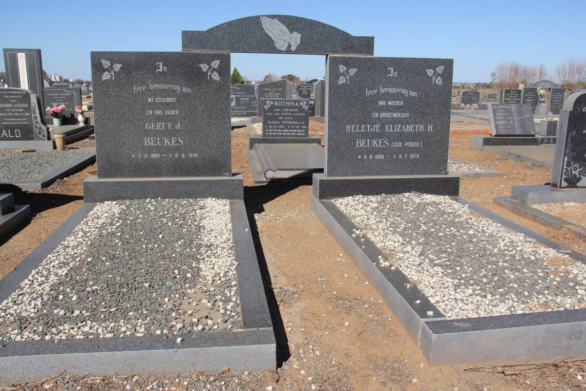 BEUKES Gert F.J. 1893-1974 &amp; Heletje Elizabeth H. VISSER 1905-1979