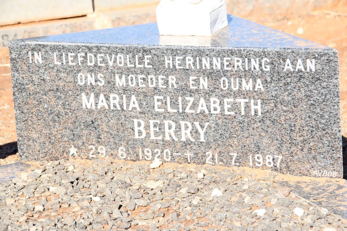 BERRY Maria Elizabeth 1920-1987