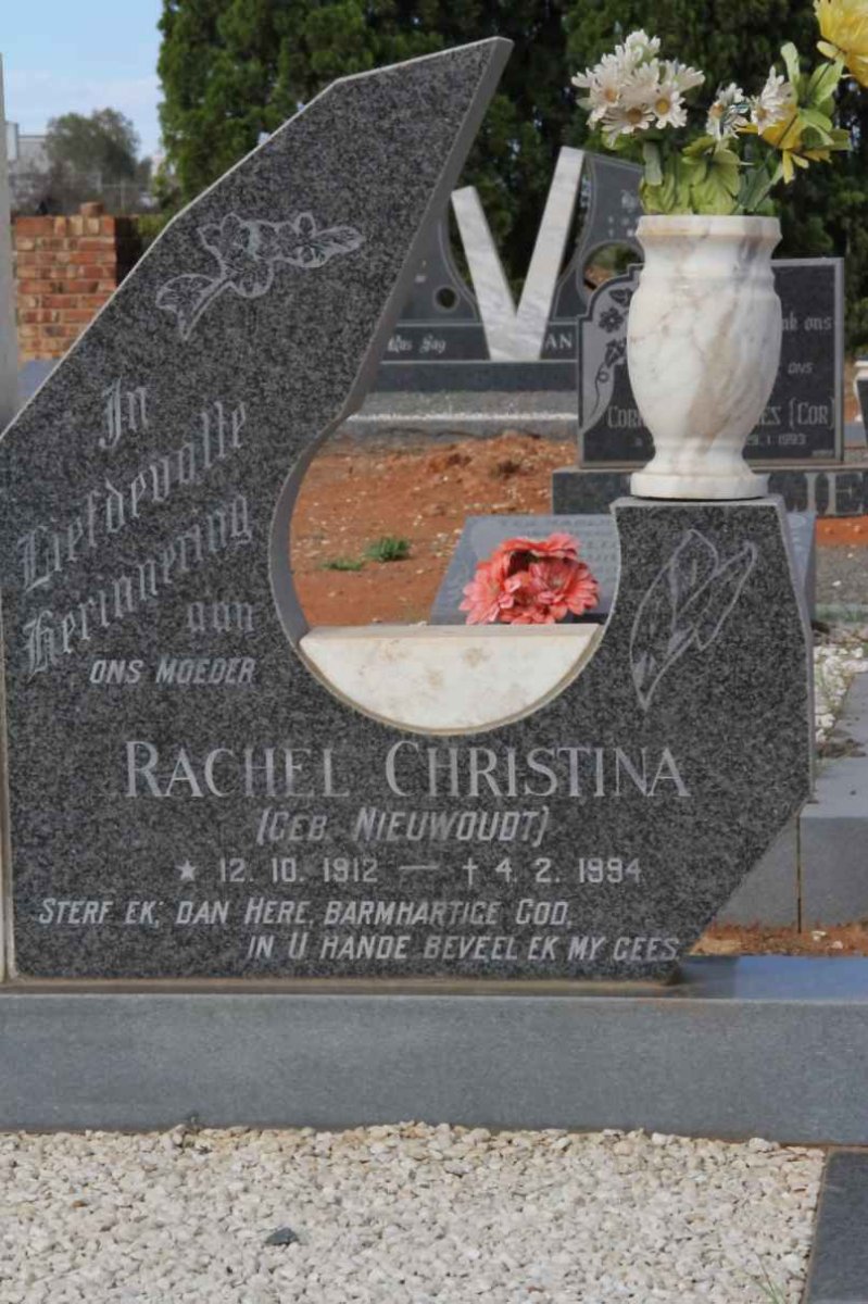 BOSHOFF Rachel Christina nee NIEUWOUDT 1912-1994