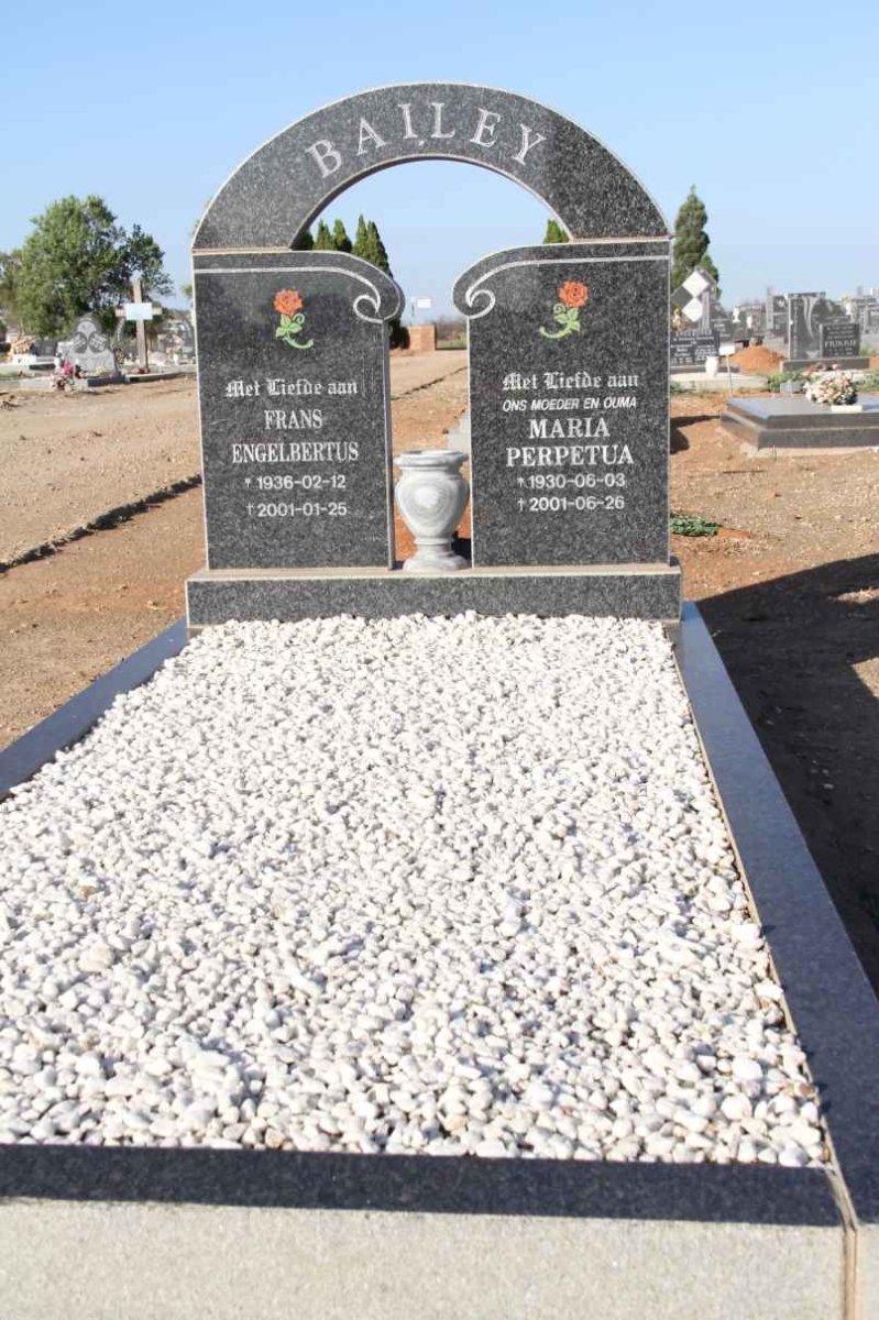 BAILEY Frans Engelbertus 1936-2001 &amp; Maria Perpetua 1930-2001