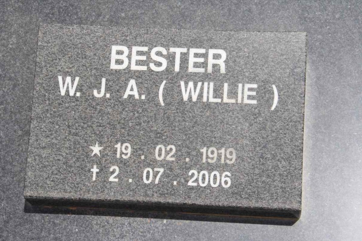 BESTER W.J.A. 1919-2006