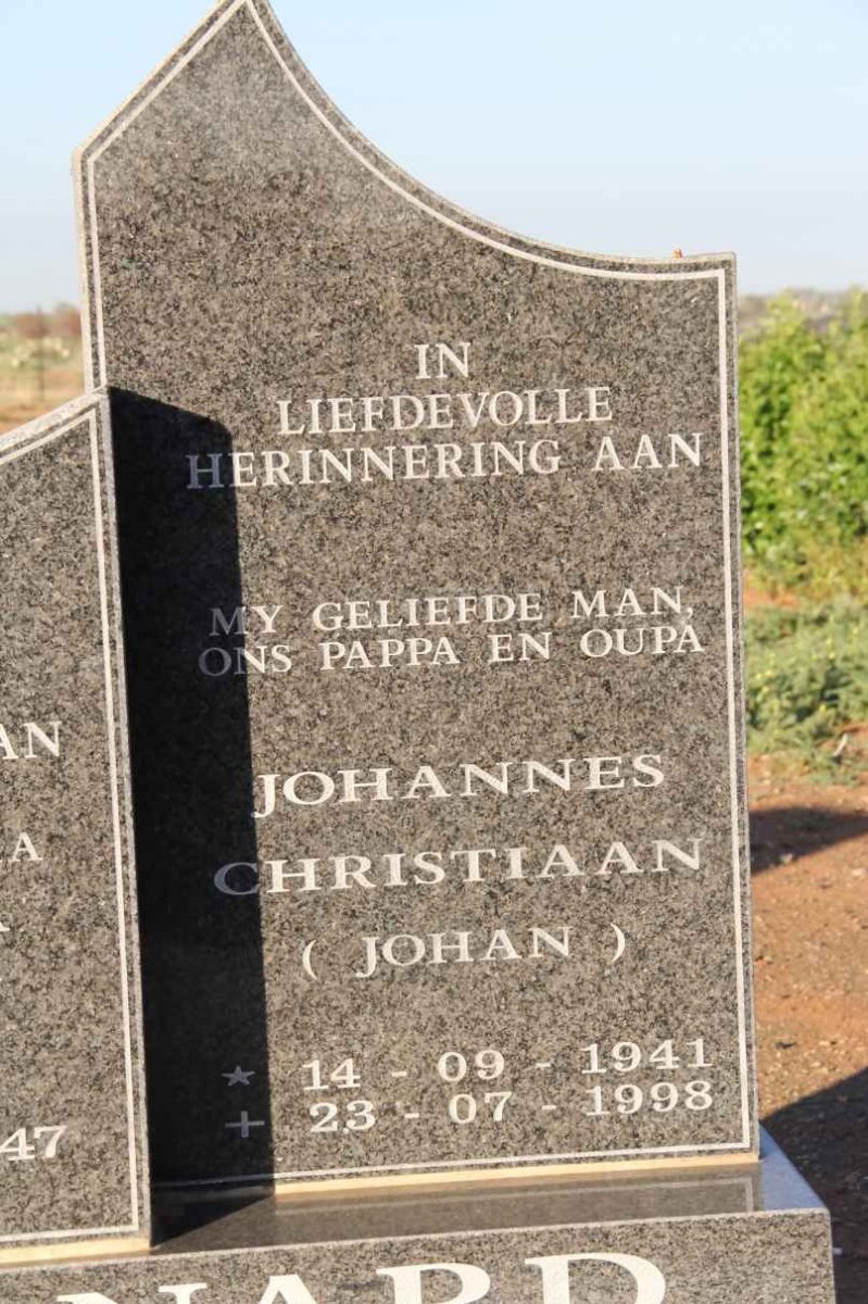 BARNARD Johannes Christiaan 1941-1998