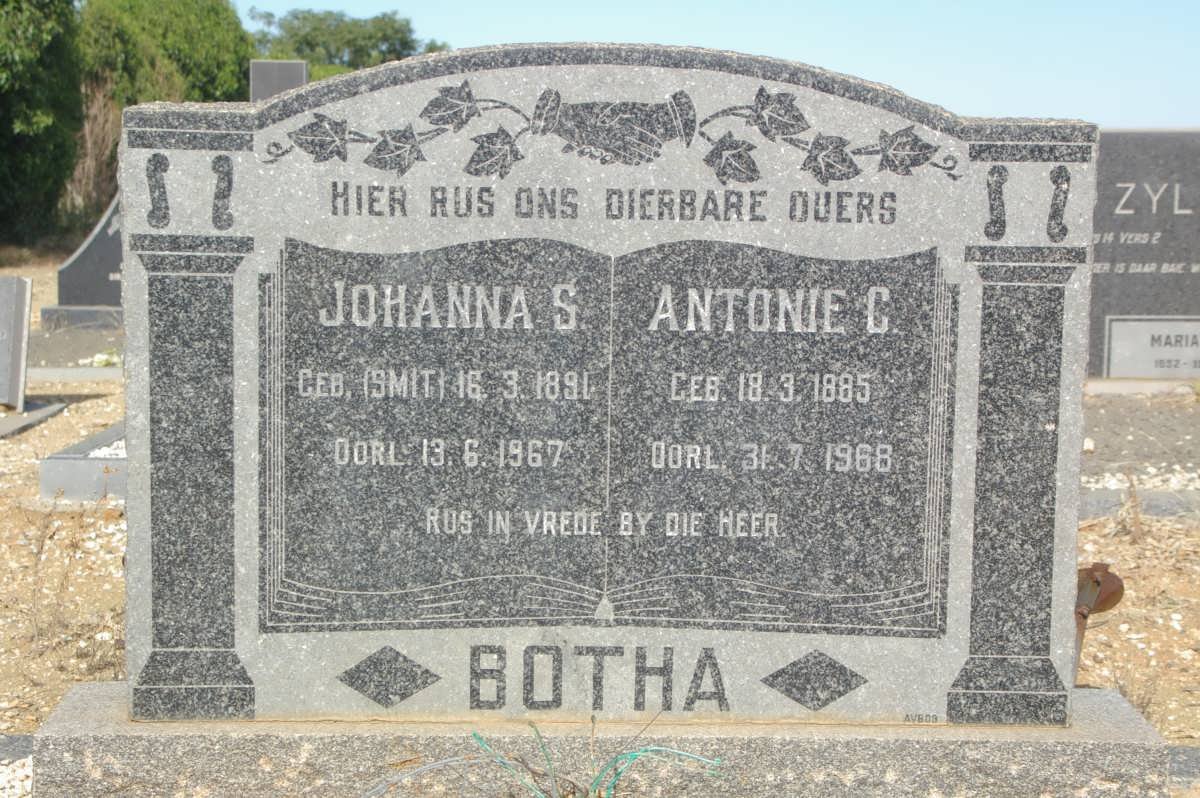 BOTHA Antonie C. 1885-1968 &amp; Johanna S. SMIT 1891-1967