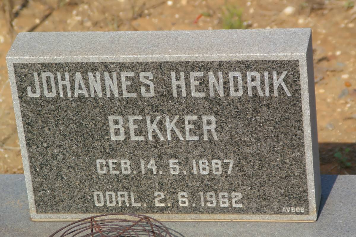 BEKKER Johannes Hendrik 1887-1962