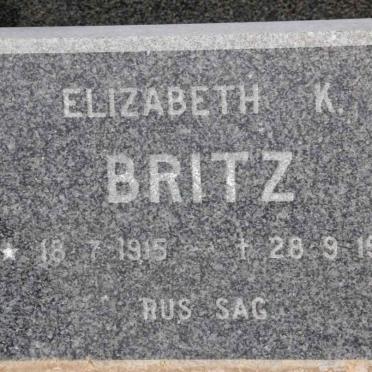 BRITZ Elizabeth K. 1915-1993