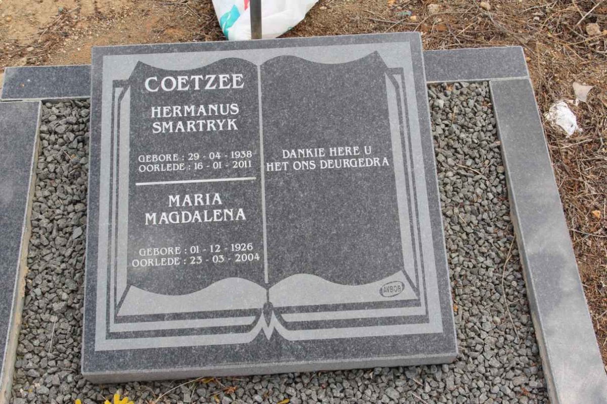 COETZEE Hermanus Smartryk 1938-2011 &amp; Maria Magdalena 1926-2004