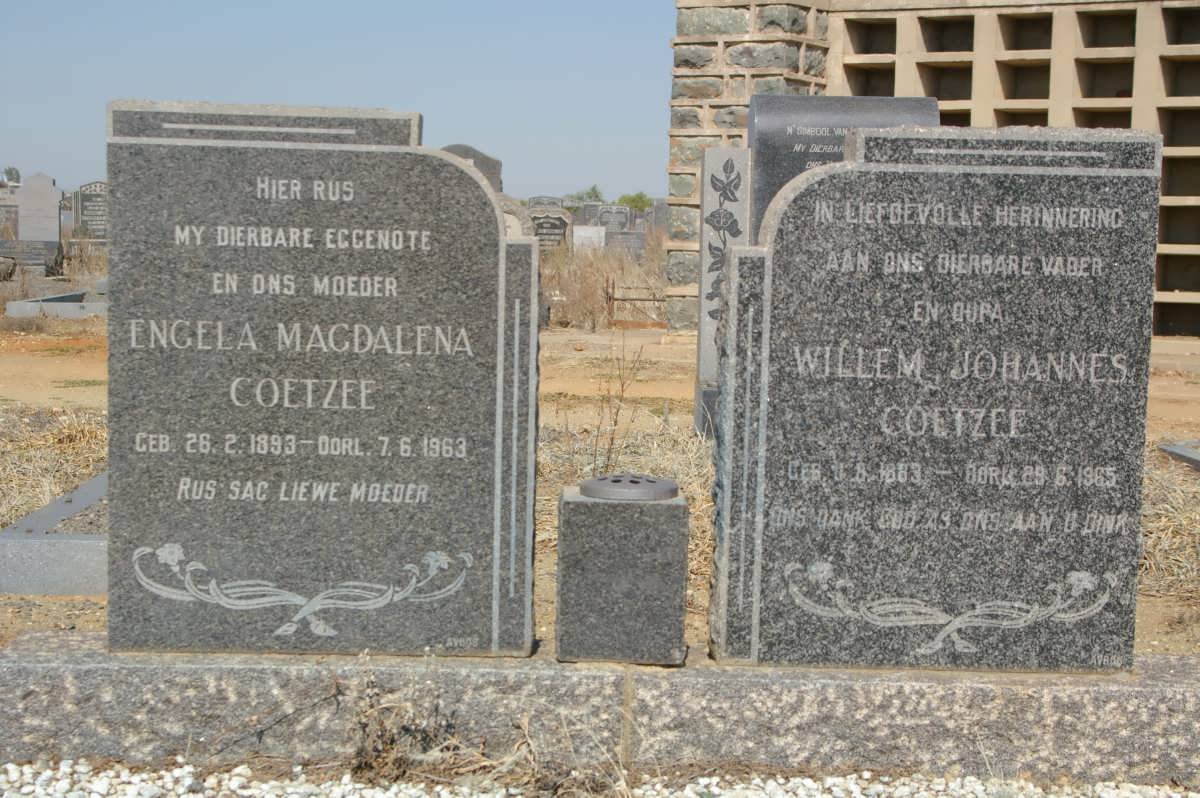COETZEE Willem Johannes 1883-1965 &amp; Engela Magdalena 1893-1963