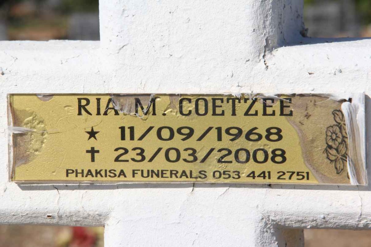 COETZEE Ria M. 1968-2008