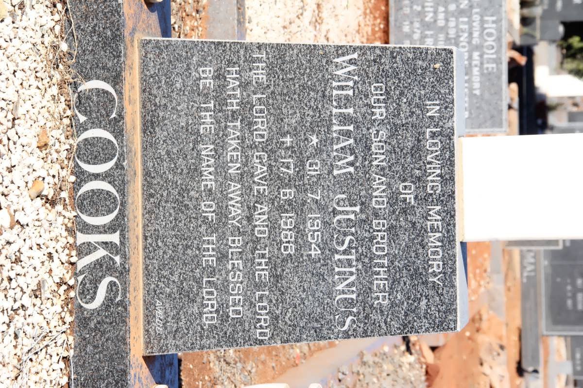 COOKS William Justinus 1954-1988