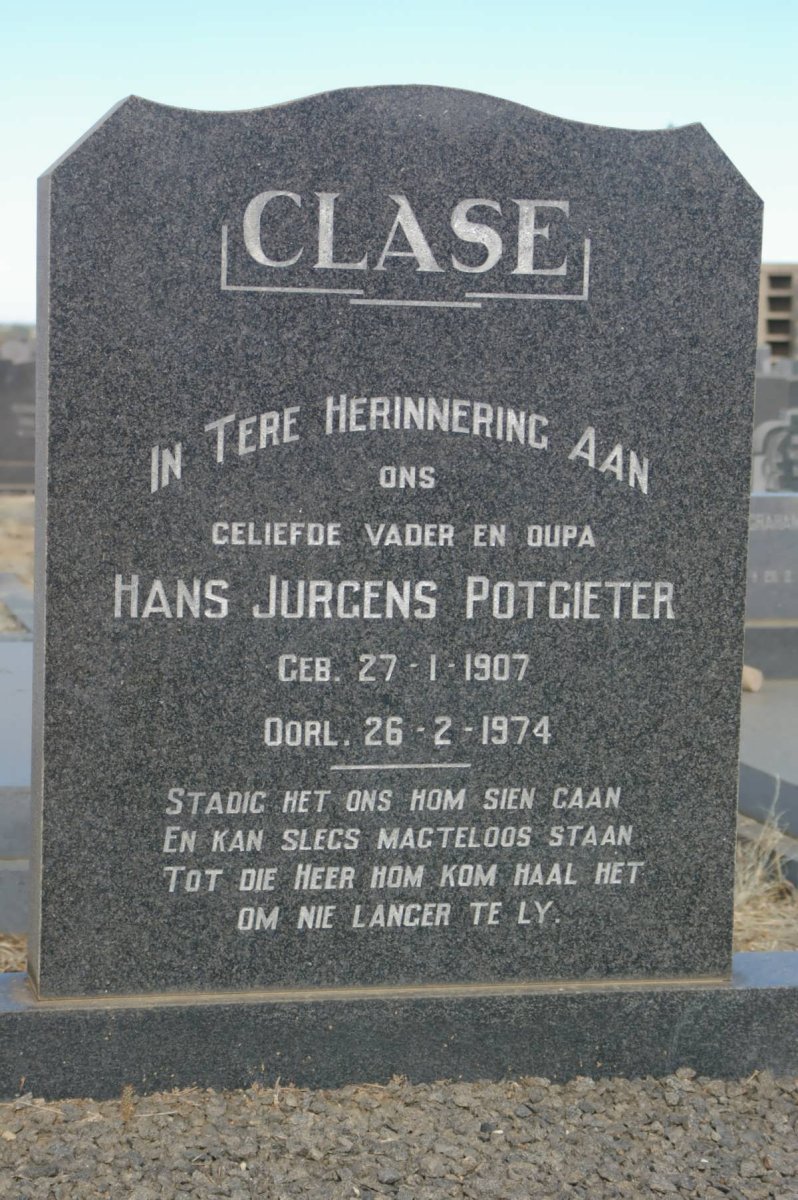 CLASE Hans Jurgens Potgieter 1907-1974