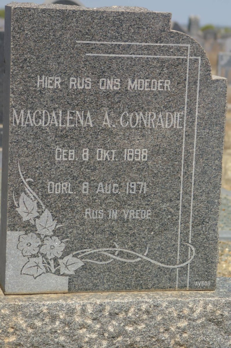 CONRADIE Magdalena A. 1898-1971