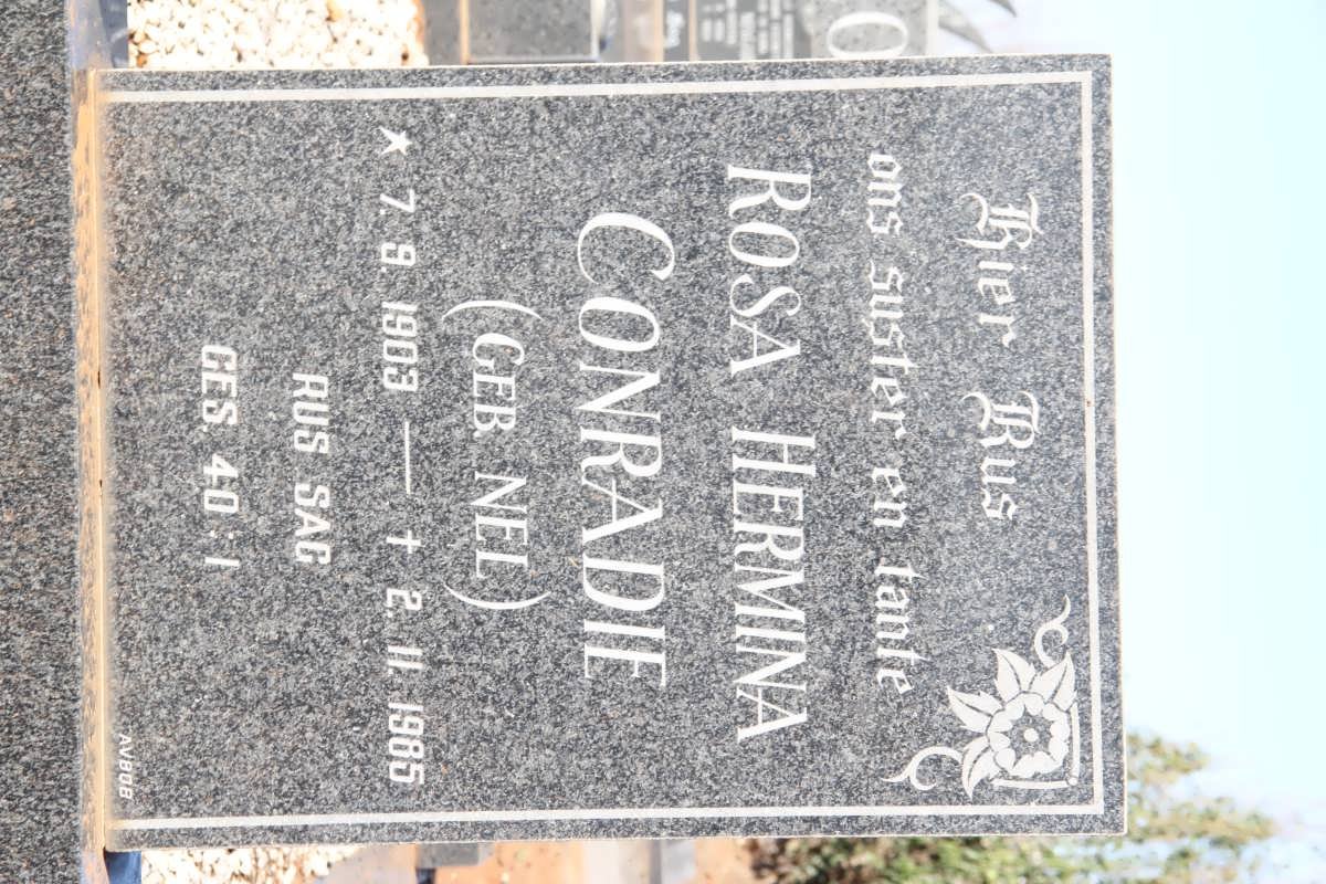 CONRADIE Rosa Hermina nee NEL 1903-1985