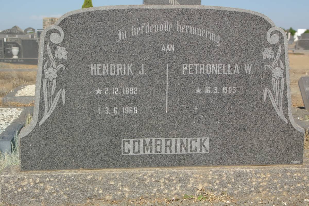 COMBRINCK Hendrik J. 1892-1968 &amp; Petronella W. 1903-