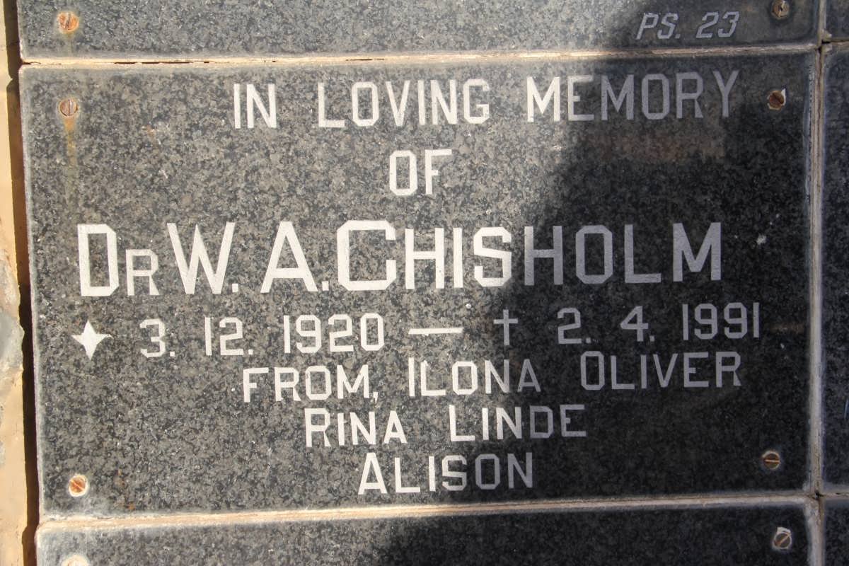 CHISHOLM W.A. 1920-1991