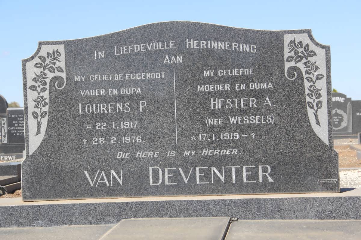 DEVENTER Lourens P., van 1917-1976 &amp; Hester A. WESSELS 1919-