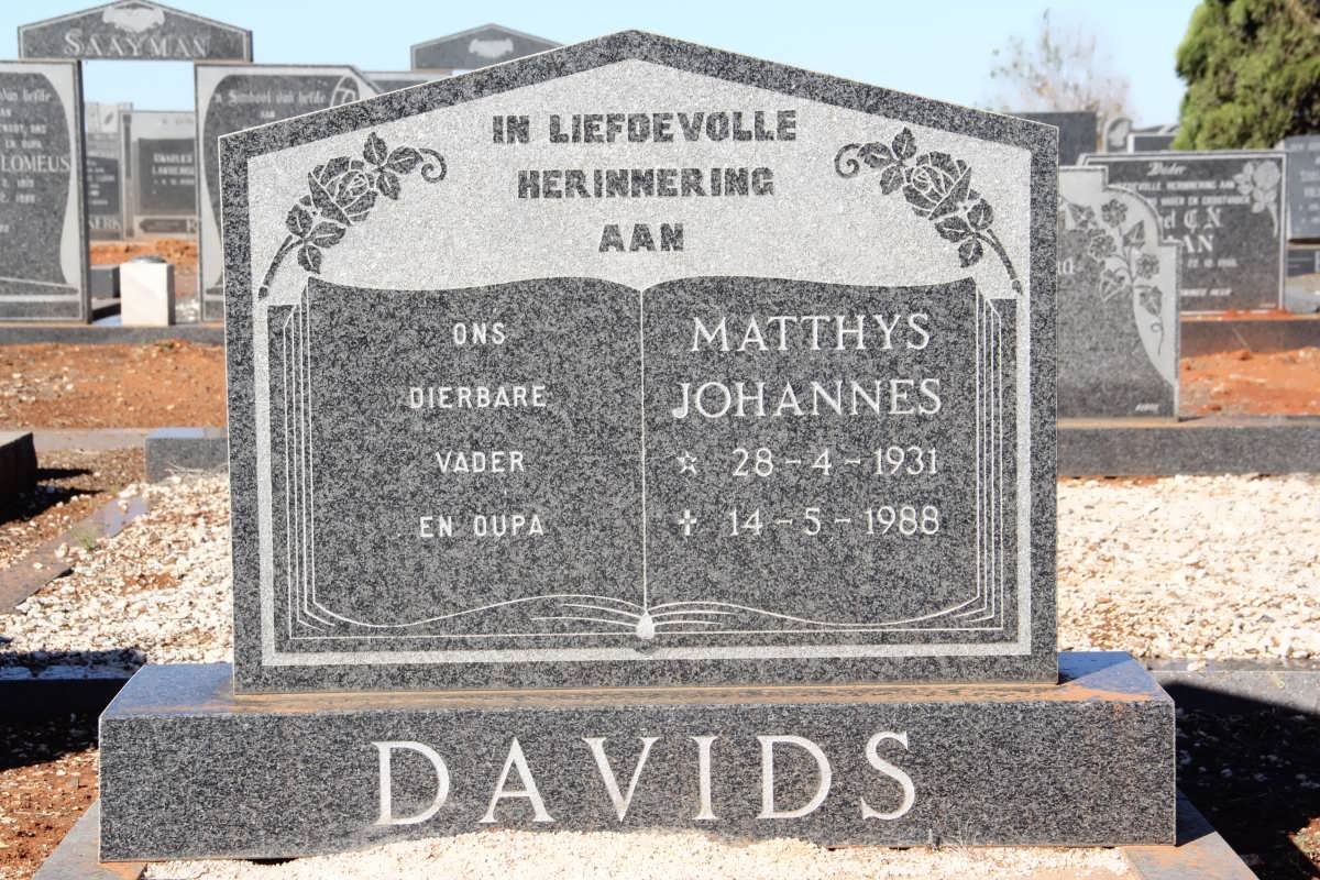 DAVIDS Matthys Johannes 1931-1988