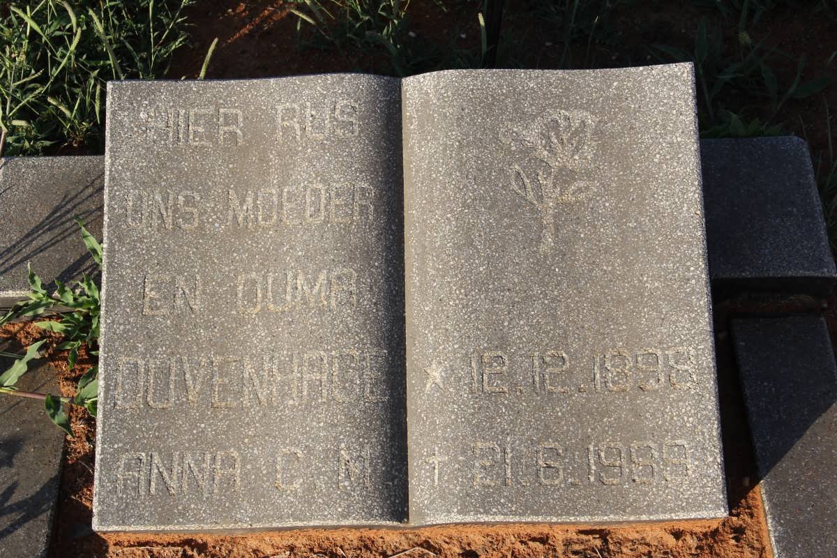 DUVENHAGE Anna C.M. 1898-1989