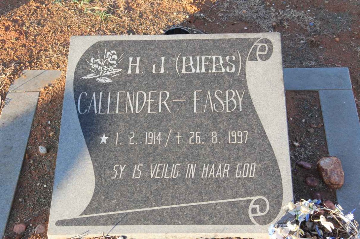 EASBY H.J., Callender 1914-1997