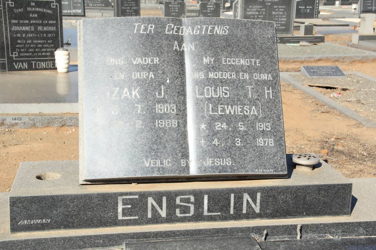 ENSLIN Izak J. 1903-1989 &amp; Louis T.H. 1913-1978
